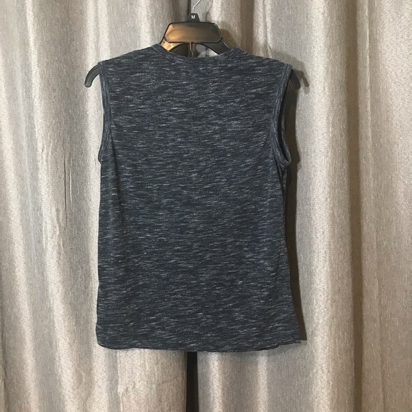 Net Ladies Disrtressed Sleeveless Navy Blue Top - Picture 3 of 5